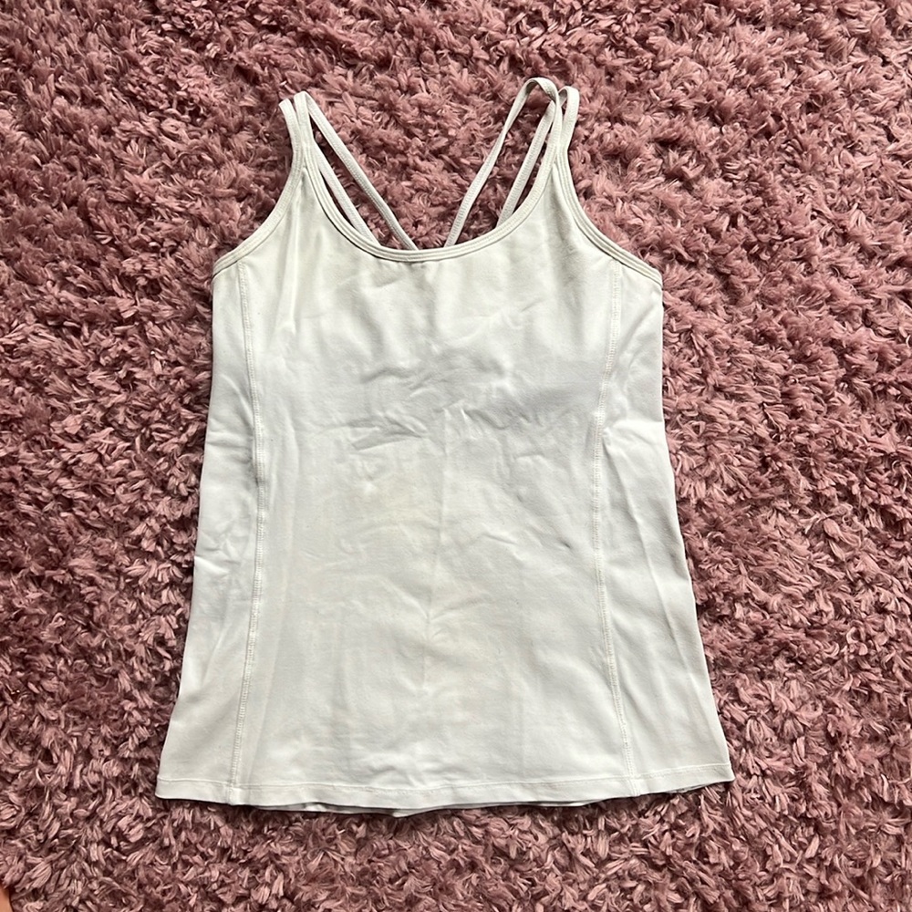 Women's White Strappy Sports Tank Too